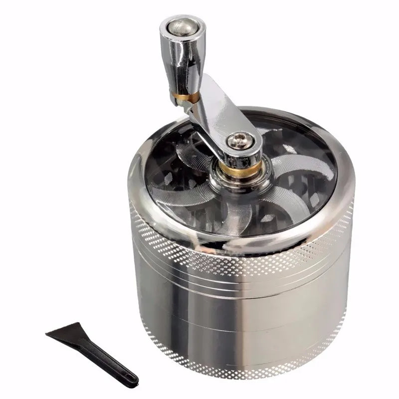 4 Layers Herb Aluminium Grinder Hand Crank