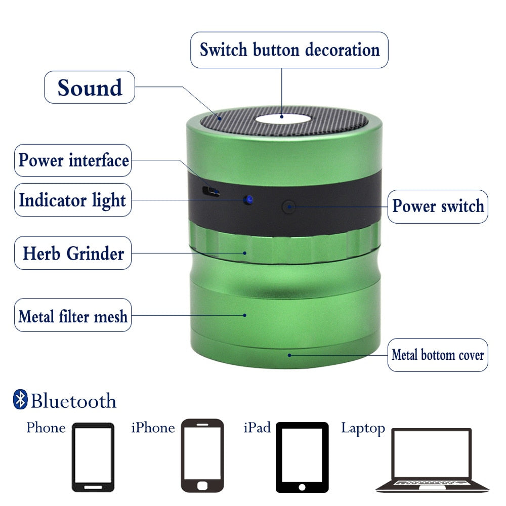 3 layer Bluetooth Speakers Herb Grinder