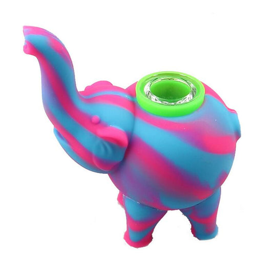 Elephant Silicone Pipe With Glass Bowl